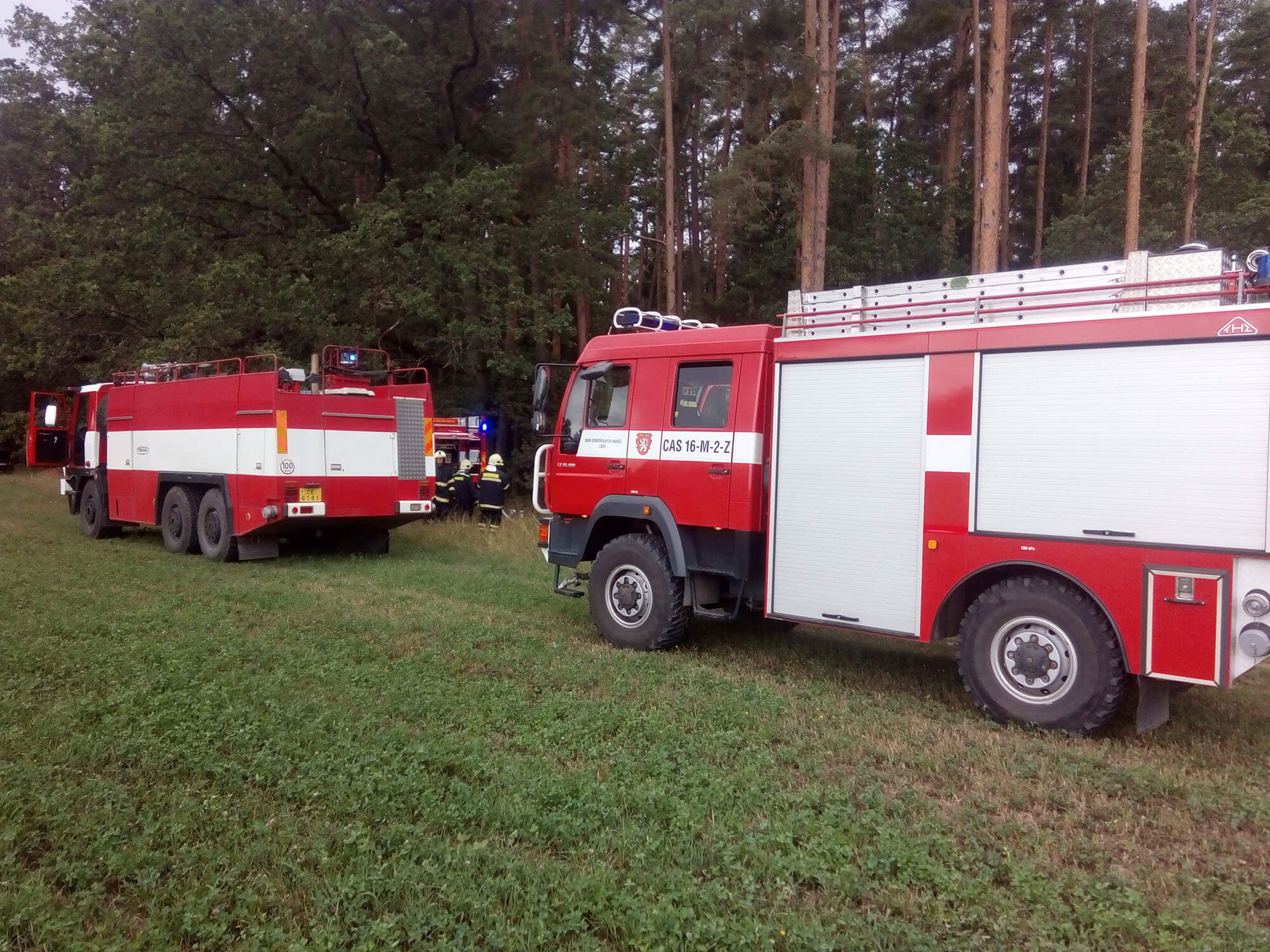 Požár v lese Slověnice