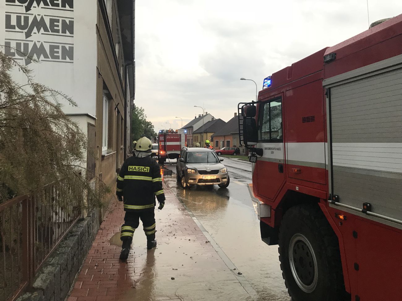 Bleskové záplavy zasáhly 24. května 2018 Lišov u Českých Budějovic