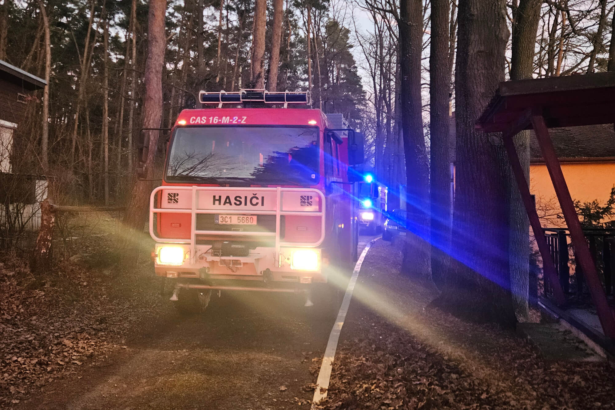 Požár chaty Smržov